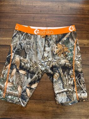 ethika Realtree Camo Boxer Briefs with Orange Waistband
